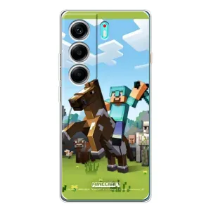 Чехлы для TECNO Camon 40 (Персонажи Майн Крафт) (На коне)