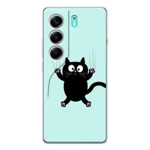 Силіконовий чохол з котиком для TECNO Camon 40 (Падаючий кіт)