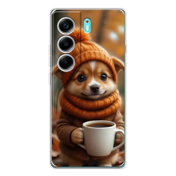 Чехол с рисунком «Собачка с кофе» для TECNO Camon 40 Чехол с рисунком «Собачка с кофе» для TECNO Camon 40