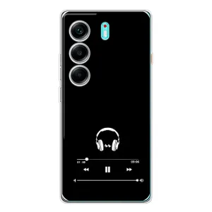 Чехол с картинками на черном фоне для TECNO Camon 40 (Плеер)