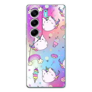 Чехол Unicorn на TECNO Camon 40 (Радуга и Единорог)