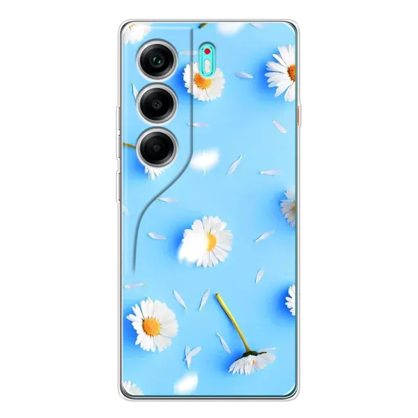 Чехол с рисунком «ромашки на голубом» для TECNO Camon 40