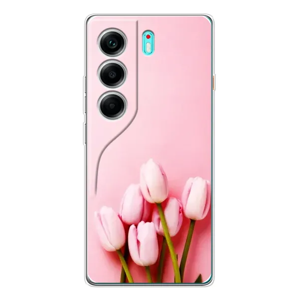 Чехол с рисунком «Розовые тюльпаны» для TECNO Camon 40