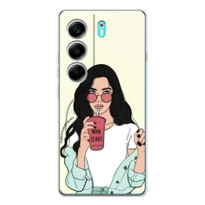 Силіконовый Чохол на TECNO Camon 40 з картинкой Модных девушек (З напоєм)
