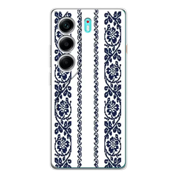 Чехол с рисунком «Синяя вышиванка» для TECNO Camon 40 Чехол с рисунком «Синяя вышиванка» для TECNO Camon 40
