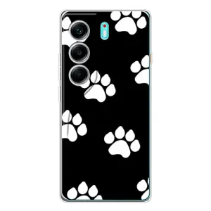 Бампер для TECNO Camon 40 с картинкой "Песики" (Следы собак)