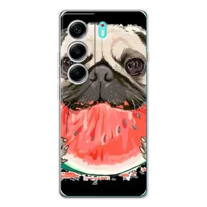 Чехол (ТПУ) Милые собачки для TECNO Camon 40 (Смешной Мопс)