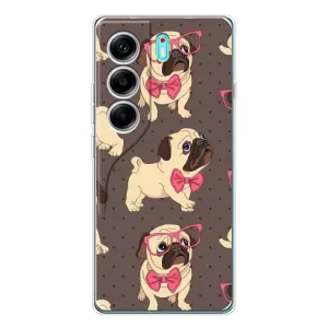 Чехол (ТПУ) Милые собачки для TECNO Camon 40 (Собачки Мопсики)
