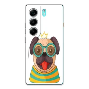 Бампер для TECNO Camon 40 с картинкой "Песики" (Собака Король)
