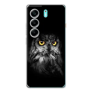 Чохли з принтом СОВИ для TECNO Camon 40 (Сова на чорному)