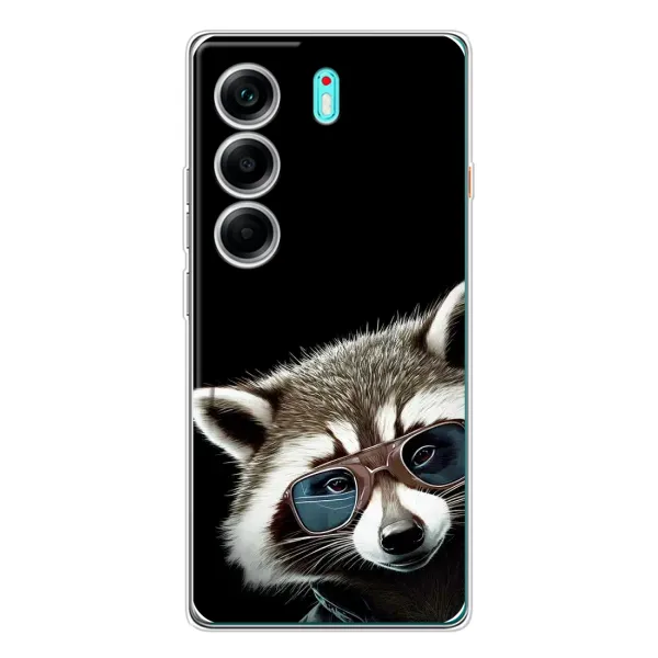 Чехол с рисунком «Стильный Енот» для TECNO Camon 40 Чехол с рисунком «Стильный Енот» для TECNO Camon 40