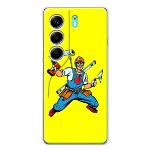 Силиконовый бампер (Работники) на TECNO Camon 40 (Строитель)