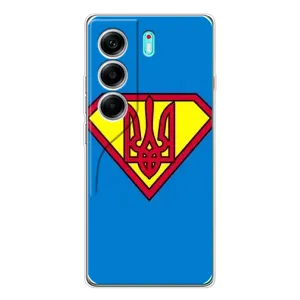 Чохол з картинкою (Патріотичний ГЕРБ) на TECNO Camon 40 (Герб - супер герой)