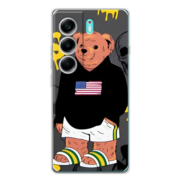 Чехол с рисунком «Teddy USA» для TECNO Camon 40