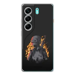 Чохол з картинкою "Герой Pubg" на TECNO Camon 40 (В полум'ї)