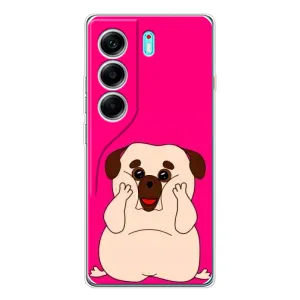 Чехол (ТПУ) Милые собачки для TECNO Camon 40 (Веселый Мопсик)