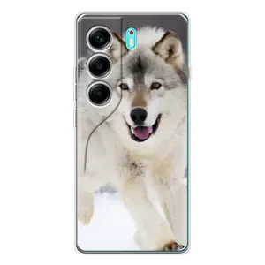 Чехол с Волком на TECNO Camon 40 (Волк на снегу)
