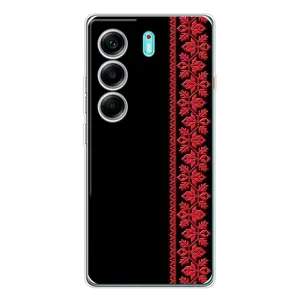 Силиконовый Чехол на TECNO Camon 40 с картинкой Вышиванки (Вышиванка на черном)