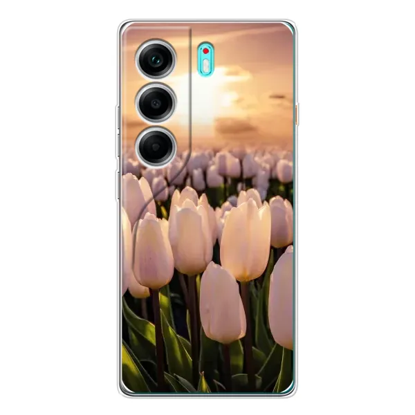 Чехол с рисунком «Закат с цветами» для TECNO Camon 40