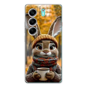 Печатный чехол «Зверята с кофе» для TECNO Camon 40 (Зайчик с кофе)