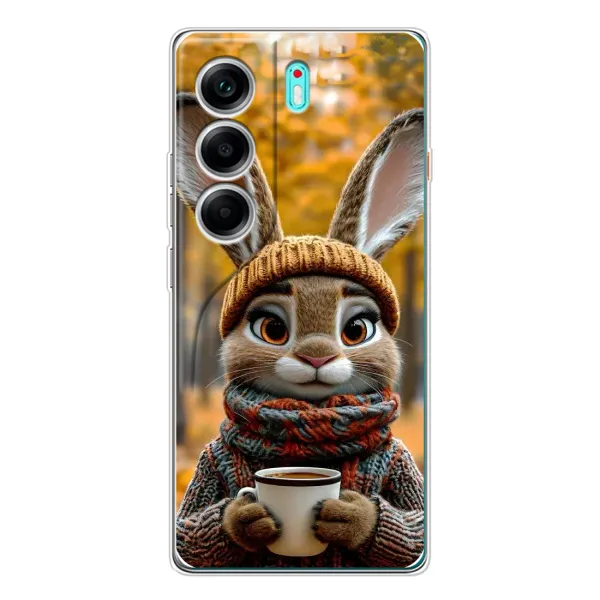 Чехол с рисунком «Зайчик с кофе» для TECNO Camon 40 Чехол с рисунком «Зайчик с кофе» для TECNO Camon 40