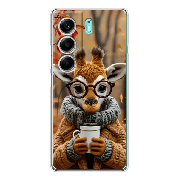 Чехол с рисунком «Жираф с кофе» для TECNO Camon 40 Чехол с рисунком «Жираф с кофе» для TECNO Camon 40