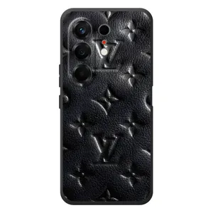Текстурный Чехол Louis Vuitton для Техно Камон 50 (Черный ЛВ)