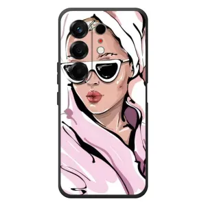 Чехол с картинкой Модные Девчонки TECNO Camon 50 (Девушка в халате)