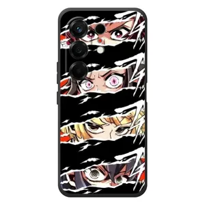 Силиконовые чехлы с глазами Anime для Техно Камон 50 (Глаза на чорном)