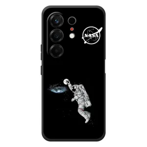 Силиконовый бампер с принтом "Наса" на TECNO Camon 50 (Космонавт баскетболист)