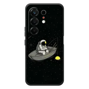 Силиконовый Чехол с принтом "Космонавты" на TECNO Camon 50 (Космонавт на рыбалке)