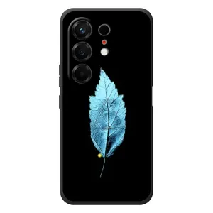 Чехол с картинками на черном фоне для TECNO Camon 50 (Листочек)