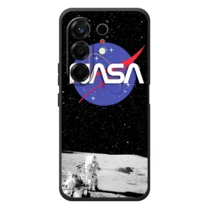 Силиконовый бампер с принтом "Наса" на TECNO Camon 50 (Nasa на луне)