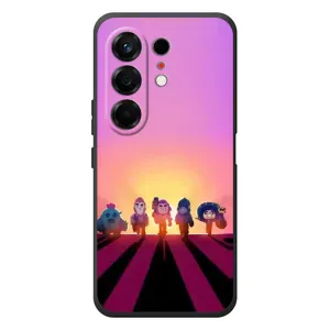 Силиконовый Чехол на TECNO Camon 50 с картинкой Brawl Stars (Персонажи в закате)