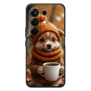 Печатный чехол «Зверята с кофе» для TECNO Camon 50 (Собачка с кофе)
