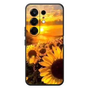 Чехол с Цветами для TECNO Camon 50 (поле подсолнухов)