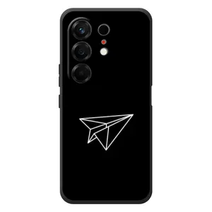 Чехол с картинками на черном фоне для TECNO Camon 50 (Самолетик)