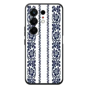 Силиконовый Чехол на TECNO Camon 50 с картинкой Вышиванки (Синяя вышиванка)