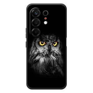 Чехлы с принтом СОВЫ для TECNO Camon 50 (Сова на чёрном)