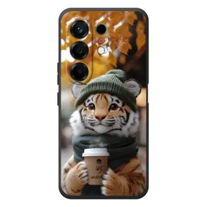 Печатный чехол «Зверята с кофе» для TECNO Camon 50 (Тигр с кофе)