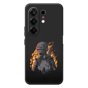 Силиконовый чехол с картинкой "Герой Pubg" на TECNO Camon 50 (В огне)