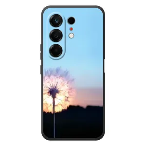 Силиконовый Чехол с одуванчиками на TECNO Camon 50 (Закат с одуванчиком)