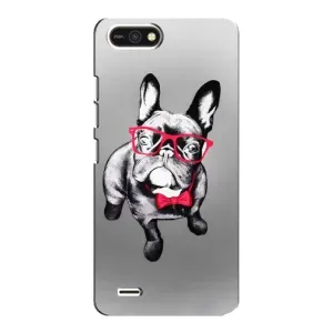 Чехол (ТПУ) Милые собачки для TECNO POP 2F (Бульдог в очках)
