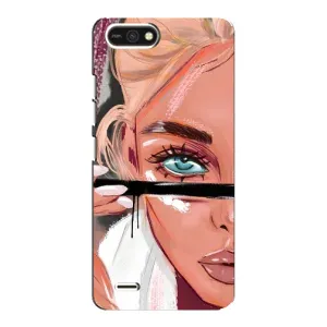 Силиконовый Чехол на TECNO POP 2F с картинкой Стильных Девушек (Девушка и ресницы)