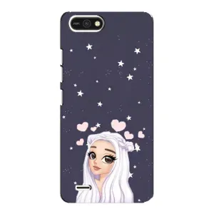 Чехол Стильные девушки на TECNO POP 2F (Девушка и сердечки)