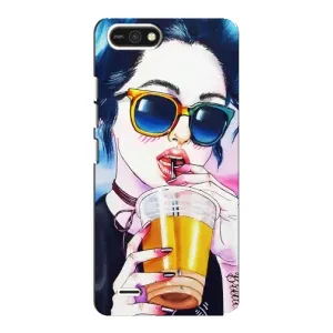 Чехол с картинкой Модные Девчонки TECNO POP 2F (Девушка с коктейлем)
