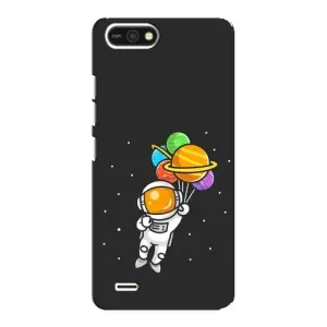 Силиконовый Чехол с принтом "Космонавты" на TECNO POP 2F (Космонавт с шариками)
