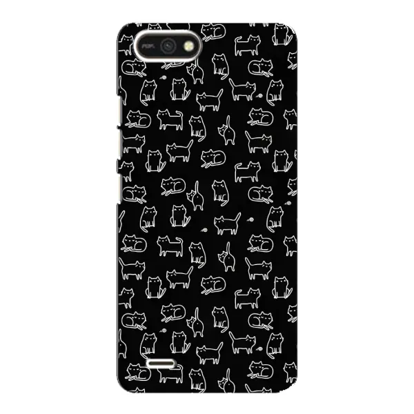 Чехол с рисунком «Котики на черном» для TECNO POP 2F Чехол с рисунком «Котики на черном» для TECNO POP 2F