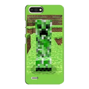 Чехлы для TECNO POP 2F (Персонажи Майн Крафт) (Крипер 2)