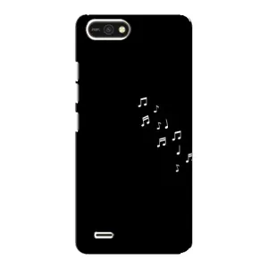Чехол с картинками на черном фоне для TECNO POP 2F (Ноты)